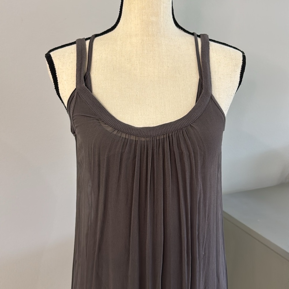 Sweetees Grey Silk Slip Sleeveless Midi Dress.  Sz M - Picture 3 of 11
